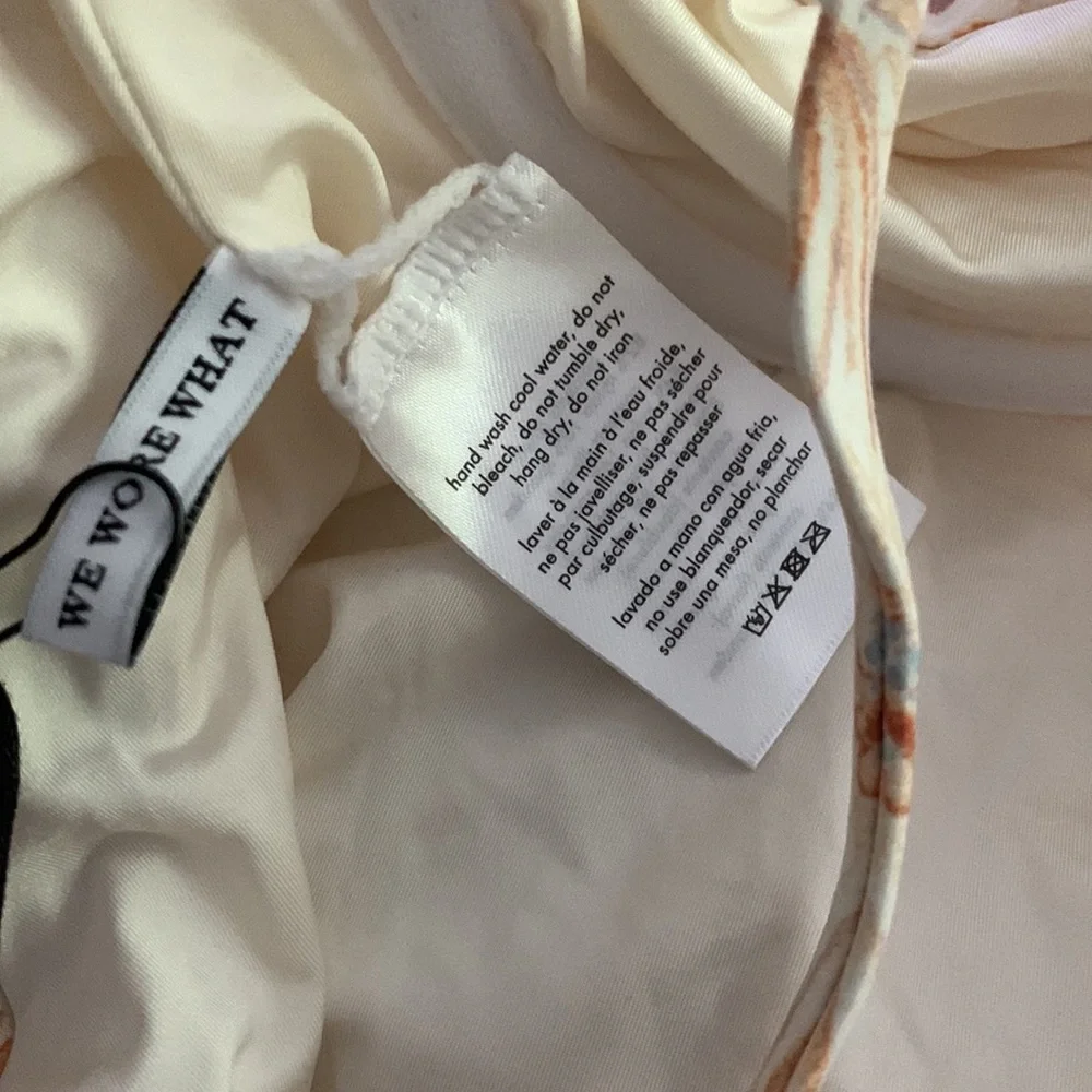 WeWoreWhat Floral Cream One-Piece Swimsuit with Belt
